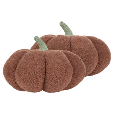 Set of 2 Boucle Cushions Pumpkin 35 cm Brown MUNCHKIN
