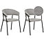 Set of 2 Boucle Dining Chairs Grey MARIPOSA