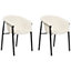 Set of 2 Boucle Dining Chairs Off-White AMES