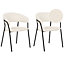 Set of 2 Boucle Dining Chairs Off-White MARIPOSA