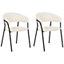 Set of 2 Boucle Dining Chairs Off-White MARIPOSA