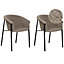 Set of 2 Boucle Dining Chairs Taupe AMES