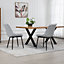Set of 2 Bovino Fabric Dining Chairs - Light Grey