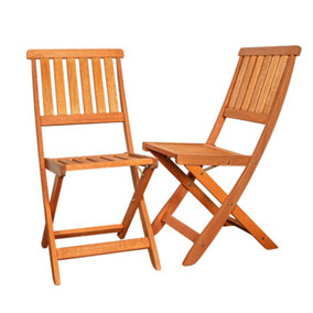 Set of 2 Bowness Outdoor Garden Patio Wooden Folding Chairs