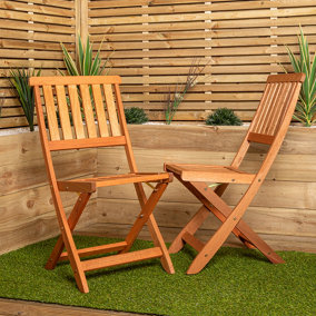 Set of 2 Bowness Outdoor Garden Patio Wooden Folding Chairs