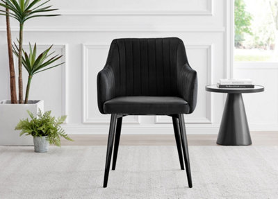 Velvet dining chairs with deals black legs