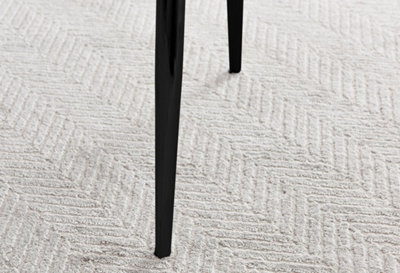Set of 2 Calla Black Deep Padded High Arm Soft Touch Stitched Velvet Black Powder Coated Leg Dining Chairs
