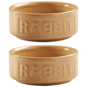 Set of 2 Cane Lettered Rabbit Bowl 13cm