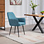 Set of 2 Carrara Fabric Dining Chairs - Teal