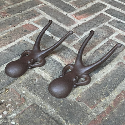 Set of 2 Cast Iron Octopus Shape Garden & Patio Boot Jacks