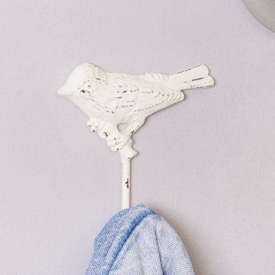 Set of Cast Iron Wall Hooks Vintage Style Bird Hallway Kitchen
