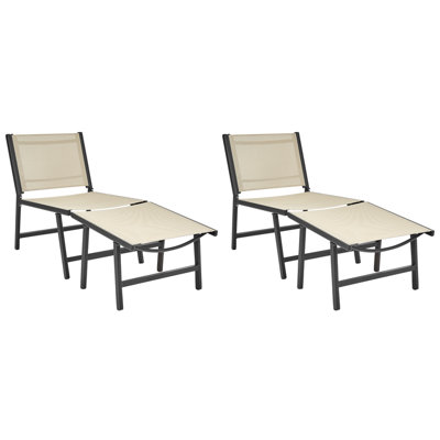 Set of 2 Chairs Beige-Black MARCEDDI