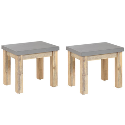 Set of 2 Chairs Concrete Grey OSTUNI