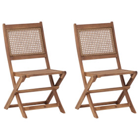 Set of 2 Chairs Light Wood PARAGGI