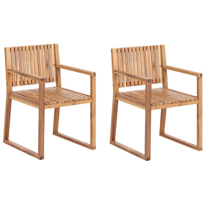 Set of 2 Chairs Light Wood SASSARI II