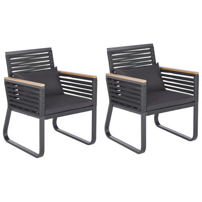 Set of 2 Chairs Metal Black CANETTO