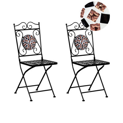 Set of 2 Chairs Metal Black CARPINO