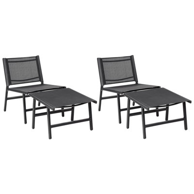 Set of 2 Chairs Metal Black MARCEDDI