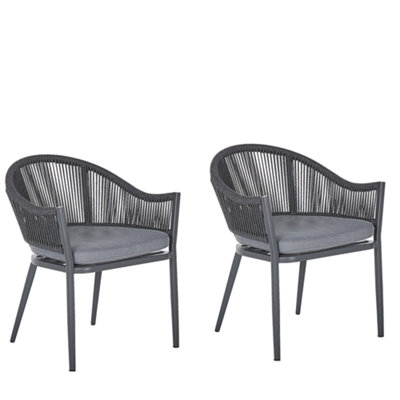 Set of 2 Chairs Metal Grey MILETO