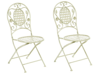 Set of 2 Chairs Metal Light Green BIVIO