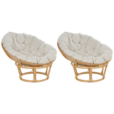 Set of 2 Chairs Rattan Light Beige SALVO