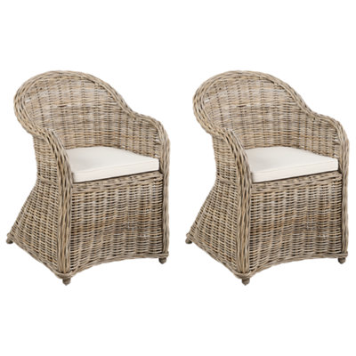 Set of 2 Chairs Rattan Light Beige SUSUA II