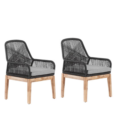 Set of 2 Chairs Synthetic Material Black OLBIA