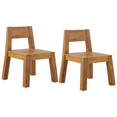 Set of 2 Chairs Wood Light Wood LIVORNO