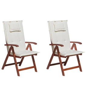 Set of 2 Chairs Wood Off-White TOSCANA