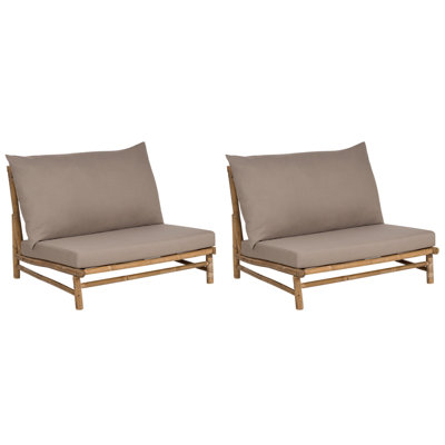 Set of 2 Chairs Wood Taupe TODI