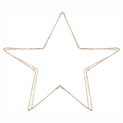 Set of 2 Christmas Decorations LED ITALLA 30/38 cm Star Gold