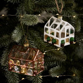 Set of 2 Christmas Tree Decoration Hanging House Baubles