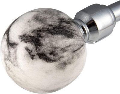 Set Of 2 Chrome Marble Styled Curtain Tie Backs