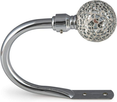 Set Of 2 Chrome Mosaic Styled Curtain Tie Backs DIY at B&Q