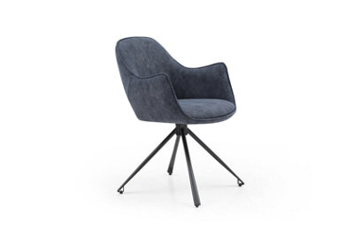 Set of 2  Cobalt Crested Pyramid Style Dining Chairs in Blue, Dining Duo