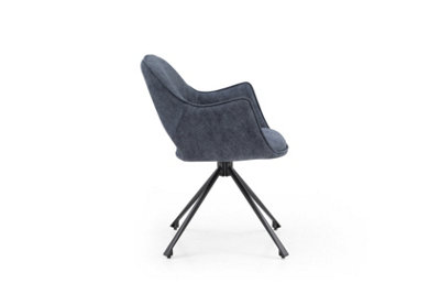 Set of 2  Cobalt Crested Pyramid Style Dining Chairs in Blue, Dining Duo