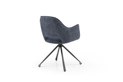 Set of 2  Cobalt Crested Pyramid Style Dining Chairs in Blue, Dining Duo
