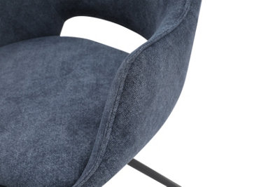 Set of 2  Cobalt Crested Pyramid Style Dining Chairs in Blue, Dining Duo