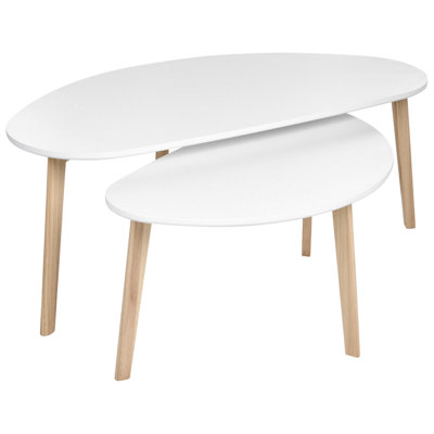 Set of 2 Coffee Tables White FLY