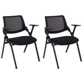 Set of 2 Conference Chairs Black VALDEZ