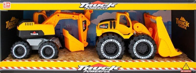 Set Of 2 Construction Building Vehicles Truck Digging Play Kids Toy Xmas Gift Price Comparisons | Compare The Build