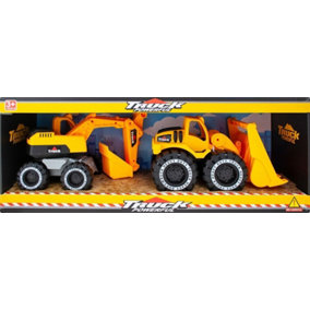 Set Of 2 Construction Building Vehicles Truck Digging Play Kids Toy Xmas Gift
