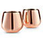 Set Of 2 Copper Beautify Stemless Wine Glasses Stainless Steel Cocktail Moscow Mule Cups