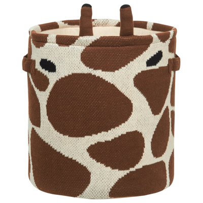 Set of 2 Cotton Baskets Beige and Brown POMANG