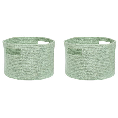 Set of 2 Cotton Baskets Green CHINIOT