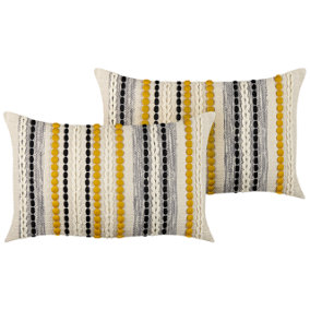 Set of 2 Cotton Cushions 40 x 60 cm Multicolour ARDISIA