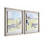 Set of 2 Country Meadow Framed Floating Printed Canvas
