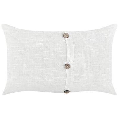 Set of 2 Decorative Cushions BANORI Linen 30 x 50 cm White Solid