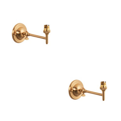 Set of 2 Dimmable Aged Brass Wall Sconces - Adjustable Classic Lighting for Home Decor