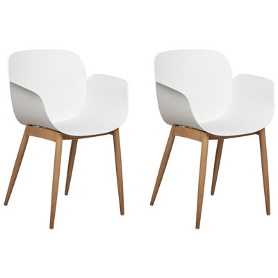 Set of 2 Dining Chairs ABILENE White